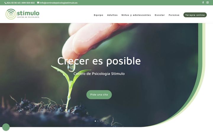 Captura de ecrã de centrodepsicologiastimulo.es