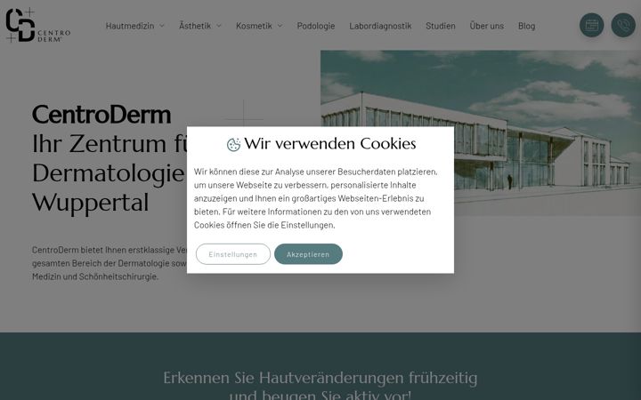 Screenshot of centroderm.de