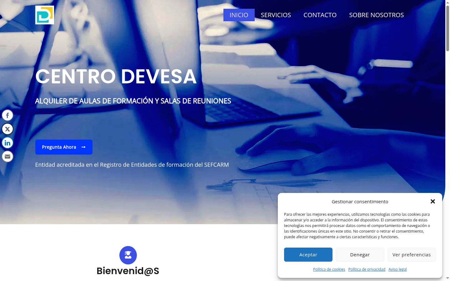 Screenshot tal-banner tal-kunsens muri qabel kwalunkwe interazzjoni