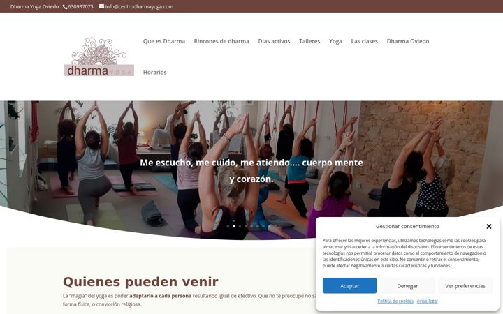 Screenshot of centrodharmayoga.com