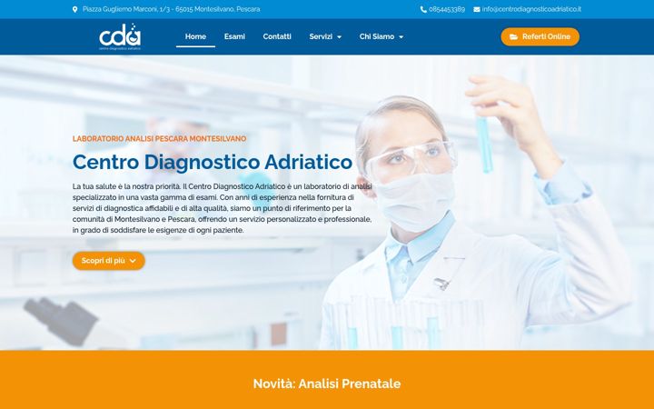 Screenshot di centrodiagnosticoadriatico.it