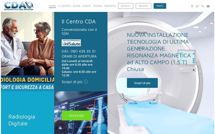 Screenshot of centrodiagnosticocda.it