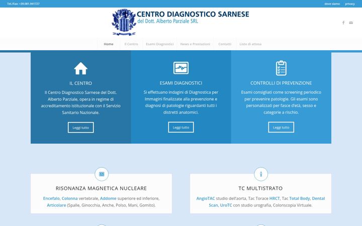 Screenshot of centrodiagnosticosarnese.it