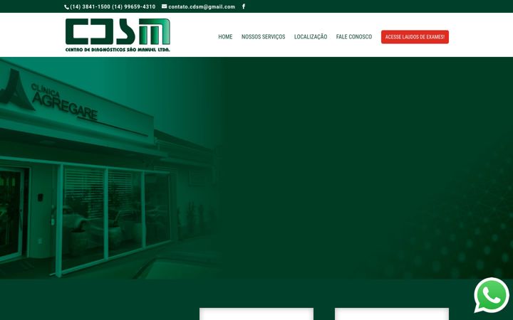 Screenshot of centrodiagnosticosm.com.br