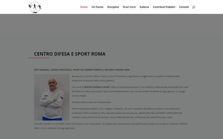 Screenshot of centrodifesaesportroma.it