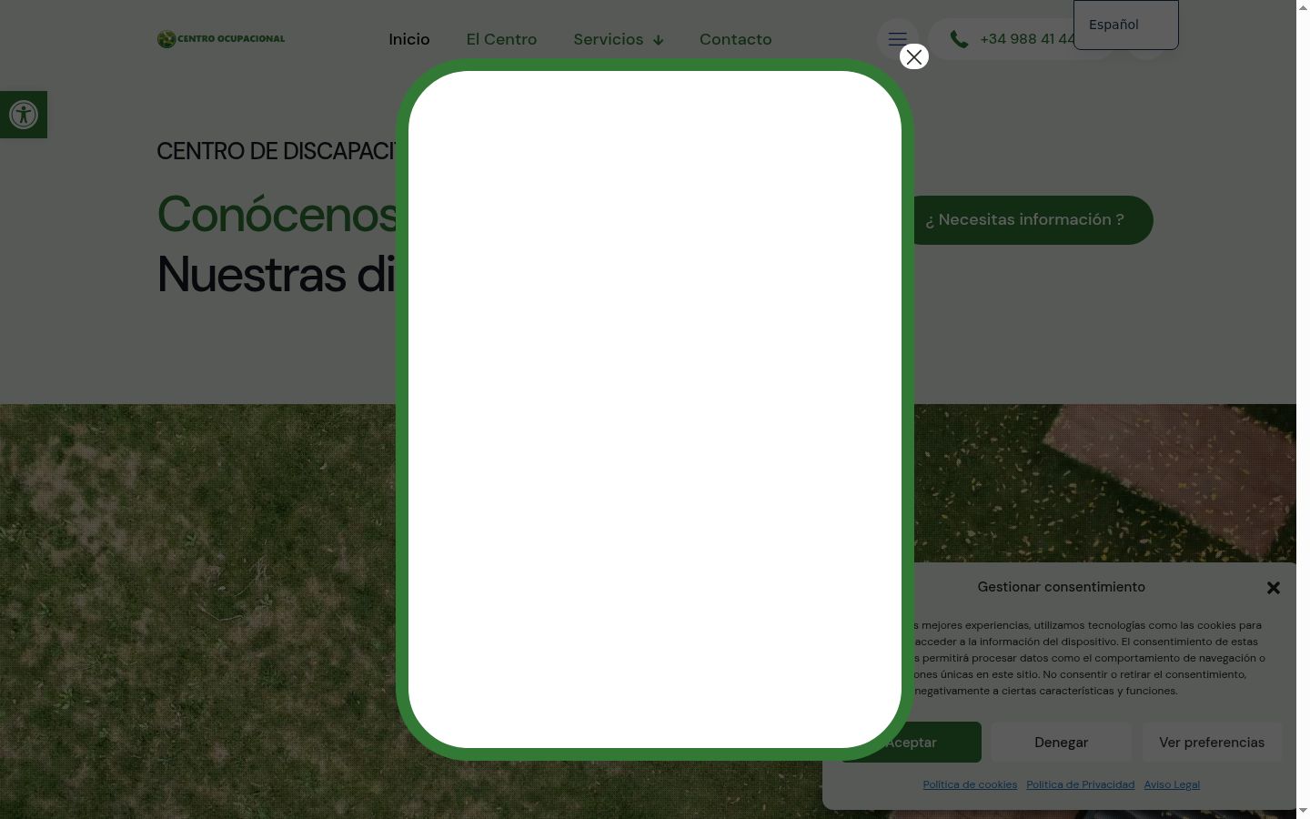 Screenshot del banner di consenso mostrato prima di qualsiasi interazione