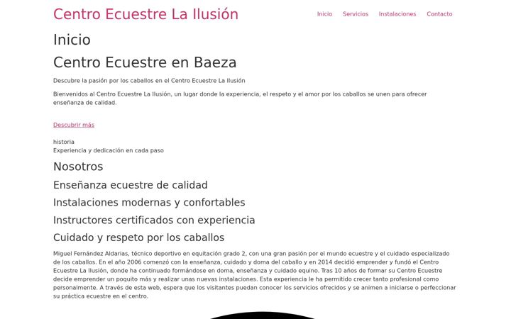 Captura de ecrã de centroecuestrelailusion.es