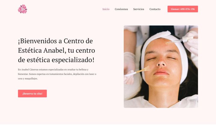 Captura de ecrã de centroesteticaanabel.es