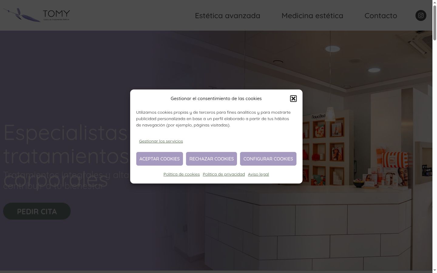 Screenshot of the consent banner shown before any interaction