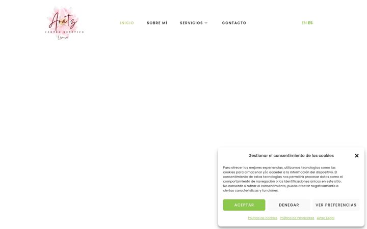 Captura de ecrã de centroesteticoaratz.es