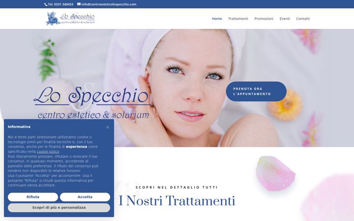 Screenshot of centroesteticolospecchio.com
