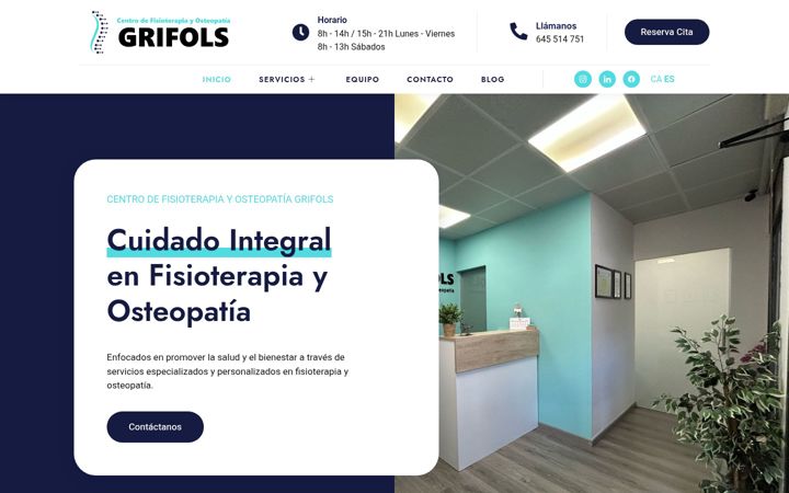 Posnetek zaslona centrofisioterapiagrifols.com