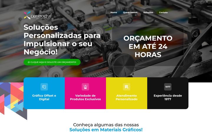 Screenshot stránky centrograf.com.br