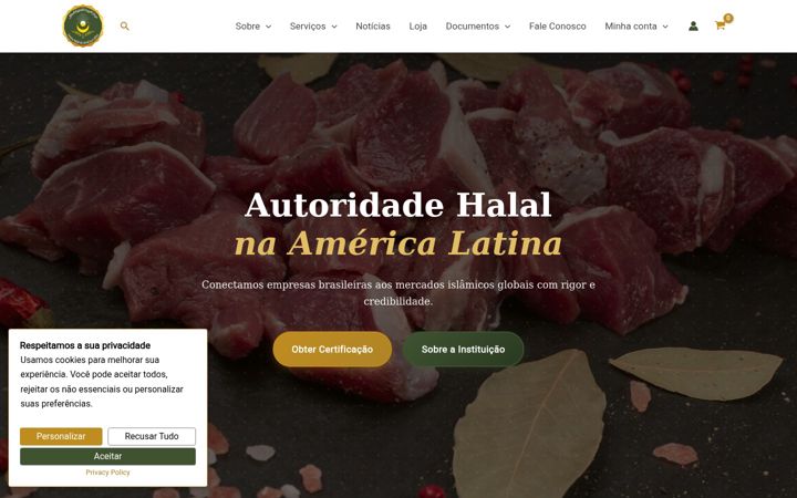 Screenshot of centrohalal.com.br