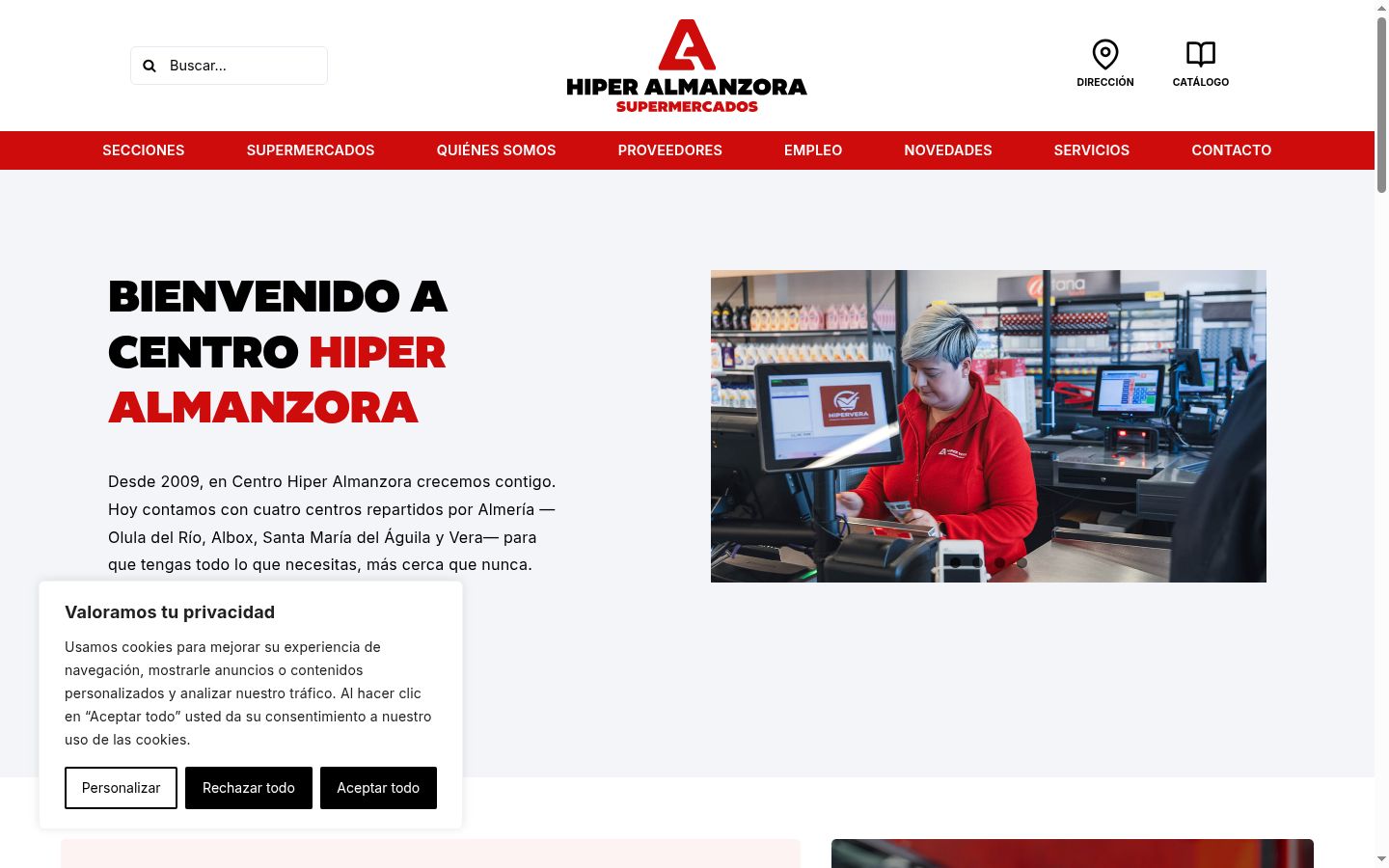 Screenshot del banner di consenso mostrato prima di qualsiasi interazione