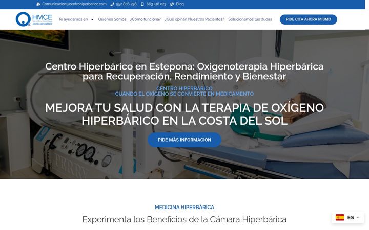 Screenshot ta' centrohiperbarico.com