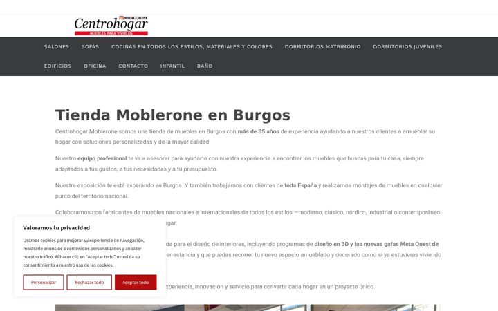 Captura de ecrã de centrohogar.es