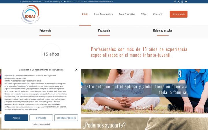 Captura de ecrã de centroideas.es