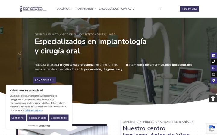 Screenshot of centroimplantologicovigo.com