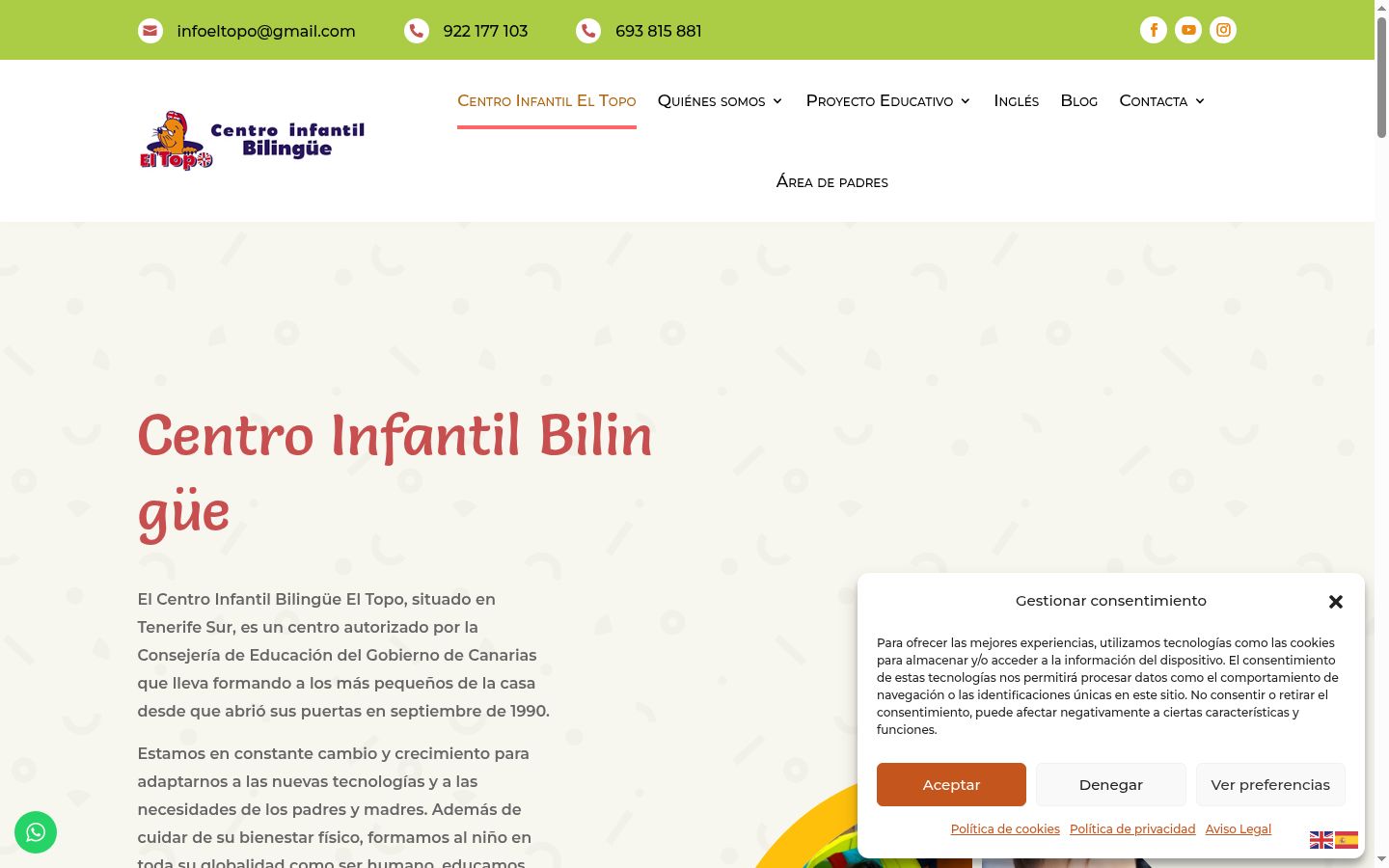 Képernyőkép a bármilyen interakció előtt megjelenő hozzájárulási bannerről