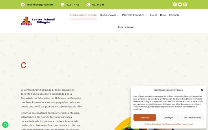 Captura de ecrã de centroinfantileltopo.com.es