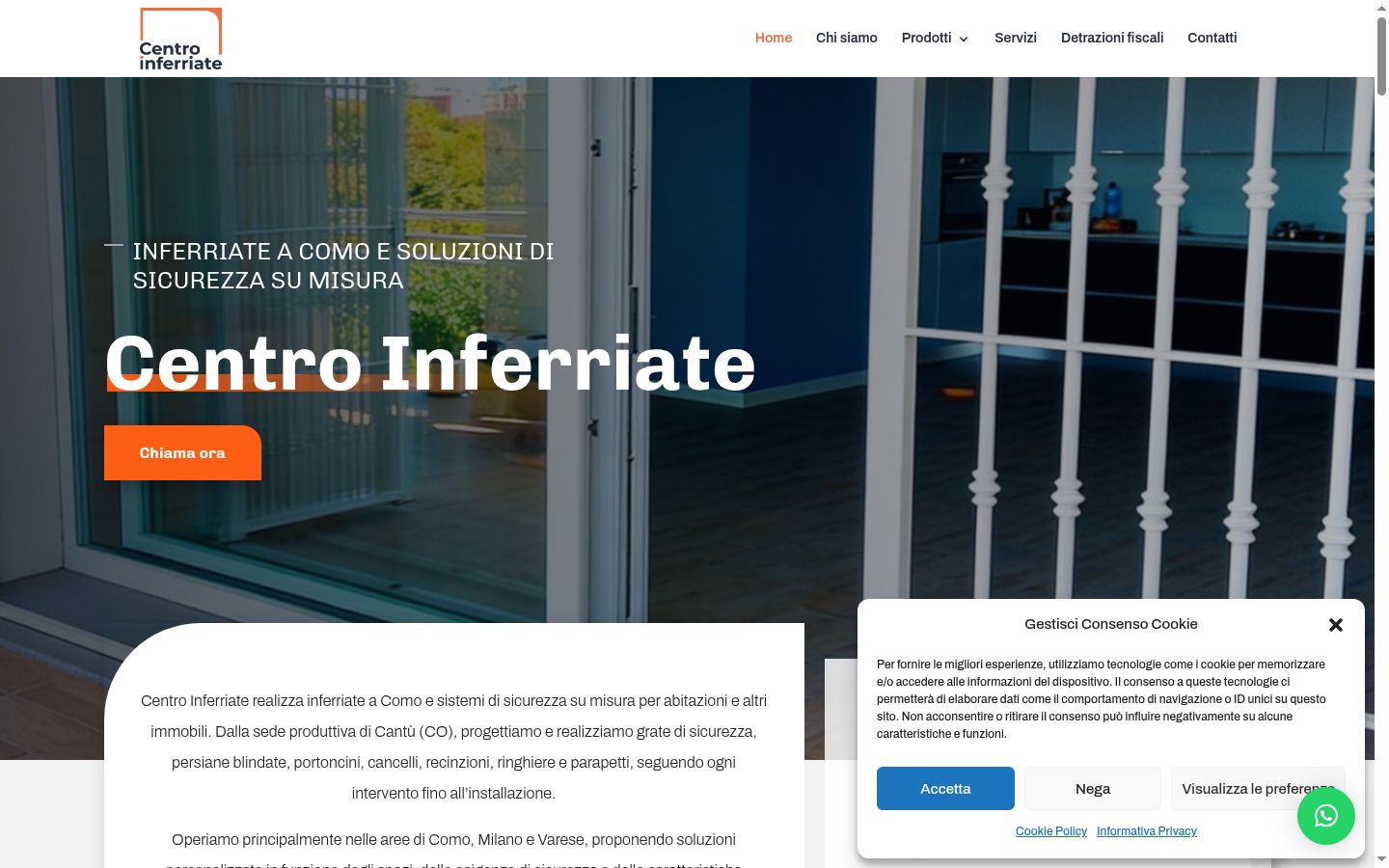 Screenshot del banner di consenso mostrato prima di qualsiasi interazione