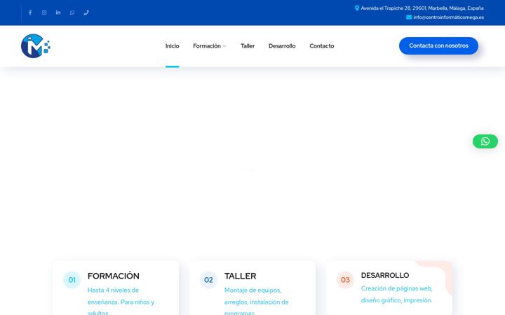 Captura de ecrã de centroinformaticomega.es