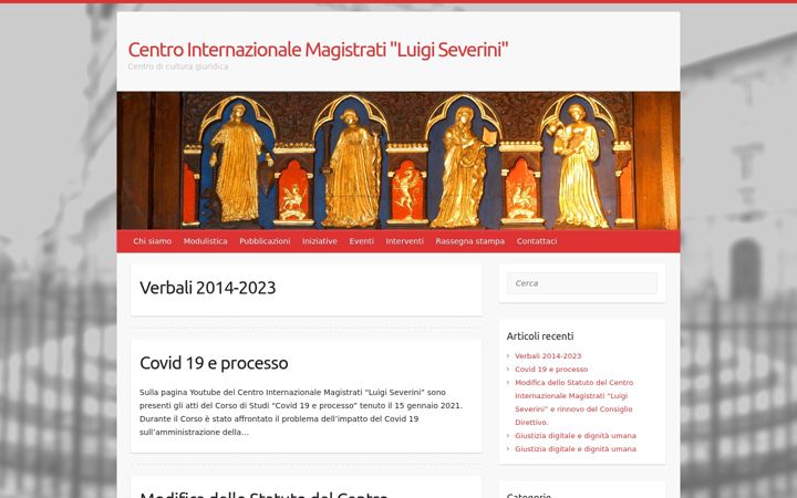 Screenshot of centrointernazionalemagistratiseverini.it