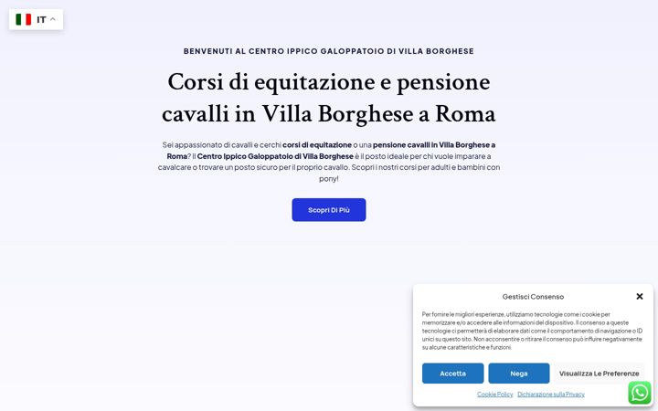 Screenshot of centroippicogaloppatoiodivillaborghese.it