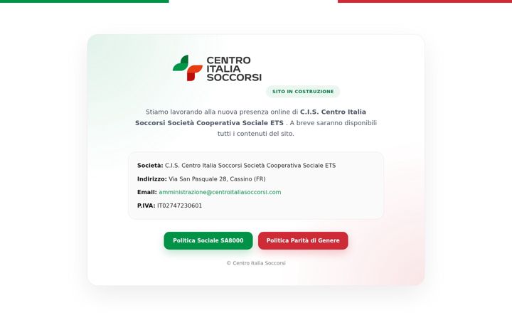 Screenshot of centroitaliasoccorsi.it