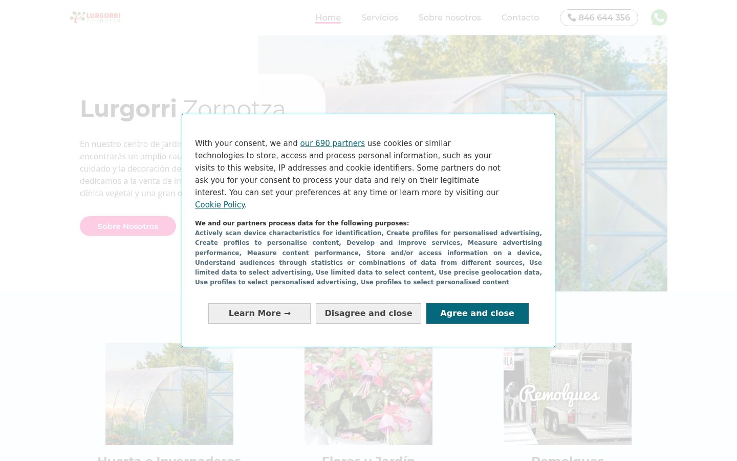 Screenshot des Einwilligungsbanners vor jeglicher Interaktion