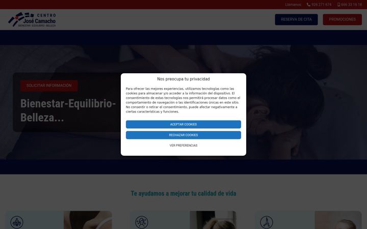 Captura de ecrã de centrojosecamacho.es