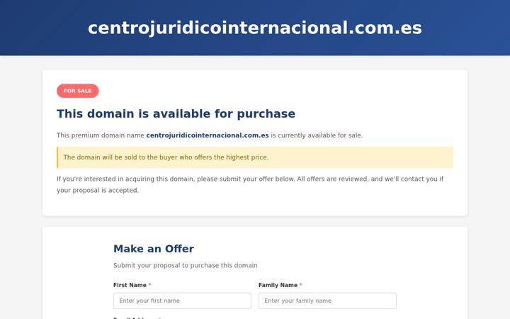 Screenshot of centrojuridicointernacional.com.es