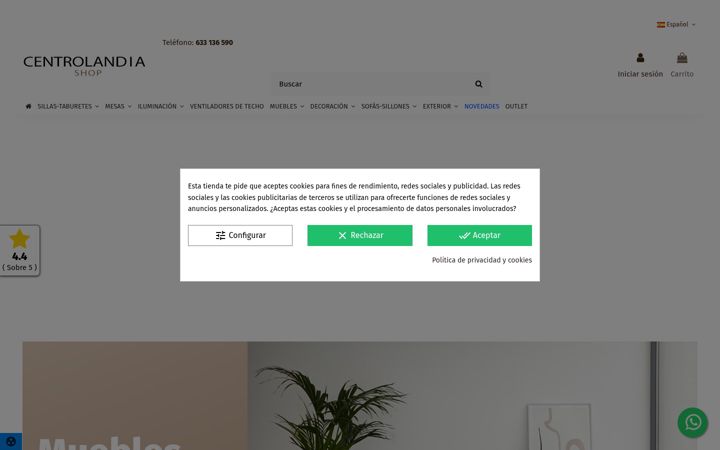 Screenshot of centrolandiashop.com
