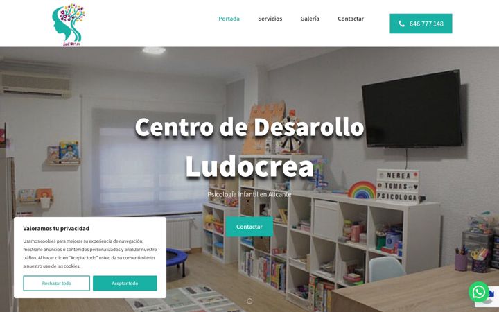 Captura de pantalla de centroludocrea.es
