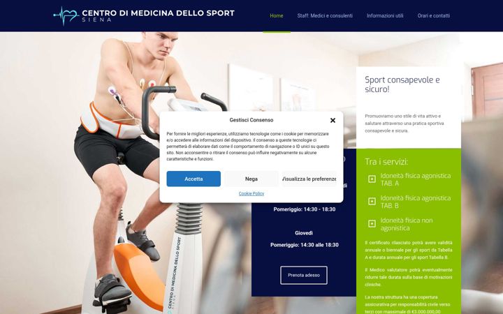 Screenshot of centromedicinasportsiena.it