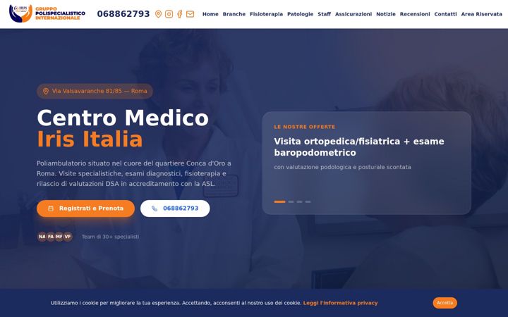 Snímek obrazovky centromedico-irisitalia.org