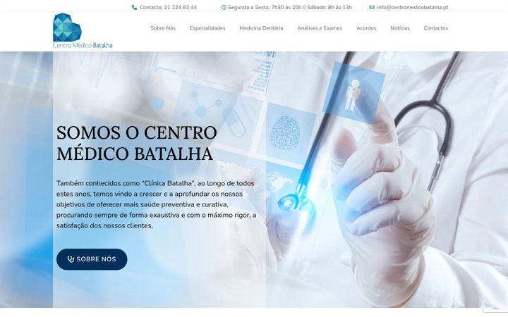 Captura de ecrã de centromedicobatalha.pt