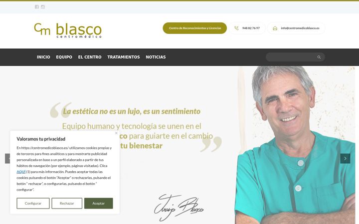 Captura de pantalla de centromedicoblasco.es