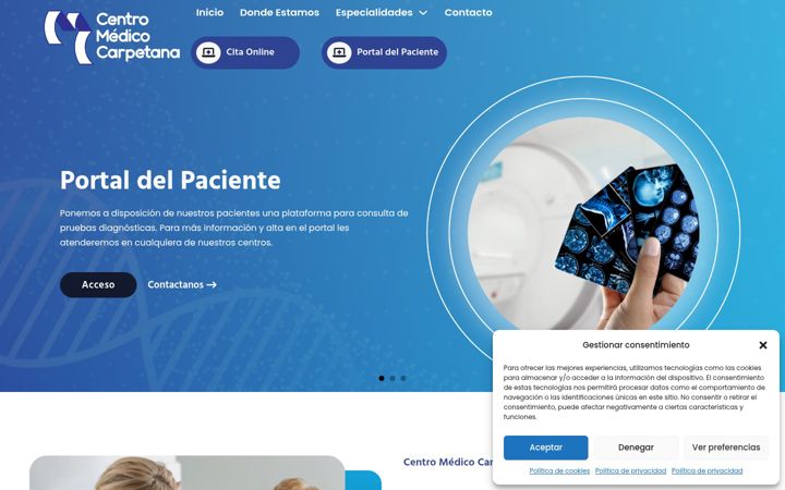Screenshot of centromedicocarpetana.es