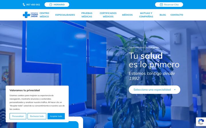 Screenshot of centromedicociudadjardin.es
