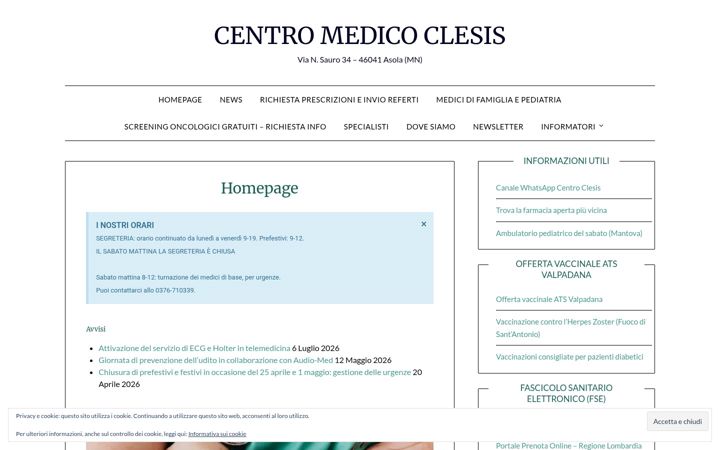 Screenshot of centromedicoclesis.it