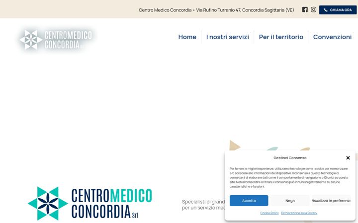 Screenshot of centromedicoconcordia.it