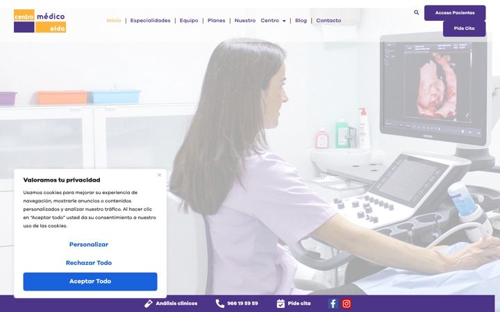 Skärmbild av centromedicoelda.es
