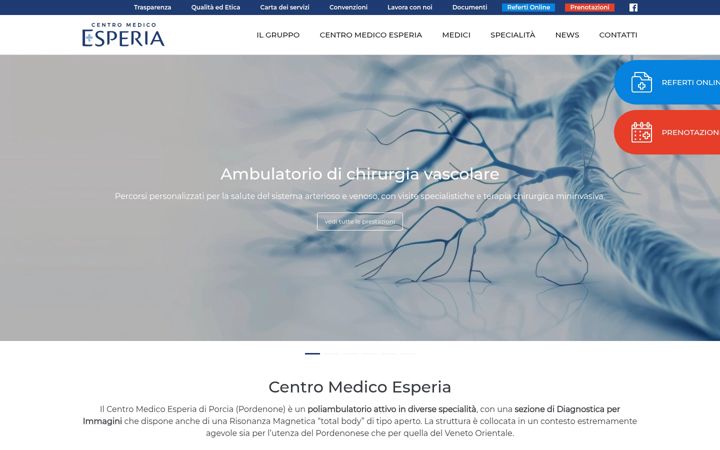 Skærmbillede af centromedicoesperia.it