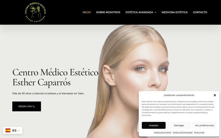 Screenshot of centromedicoesteticoesthercaparros.es