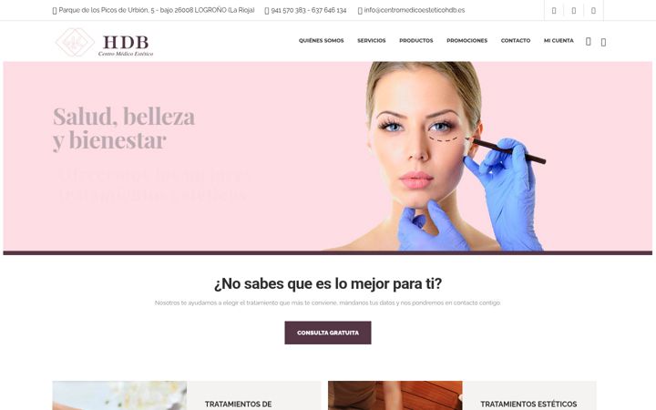 Screenshot of centromedicoesteticohdb.es