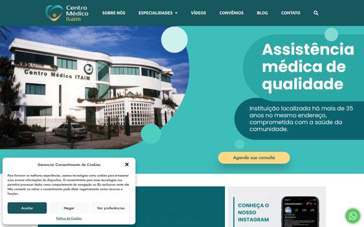 Screenshot stránky centromedicoitaim.com.br