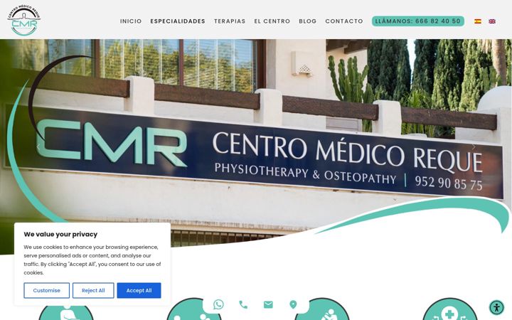 Screenshot of centromedicoreque.es
