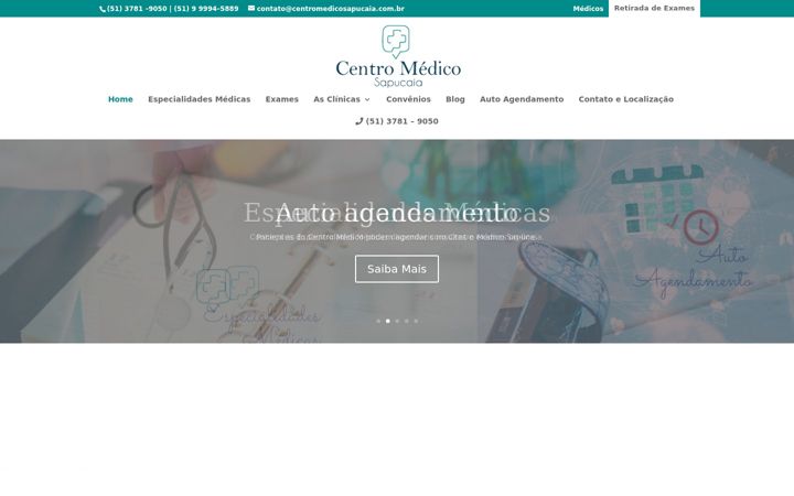 Screenshot stránky centromedicosapucaia.com.br